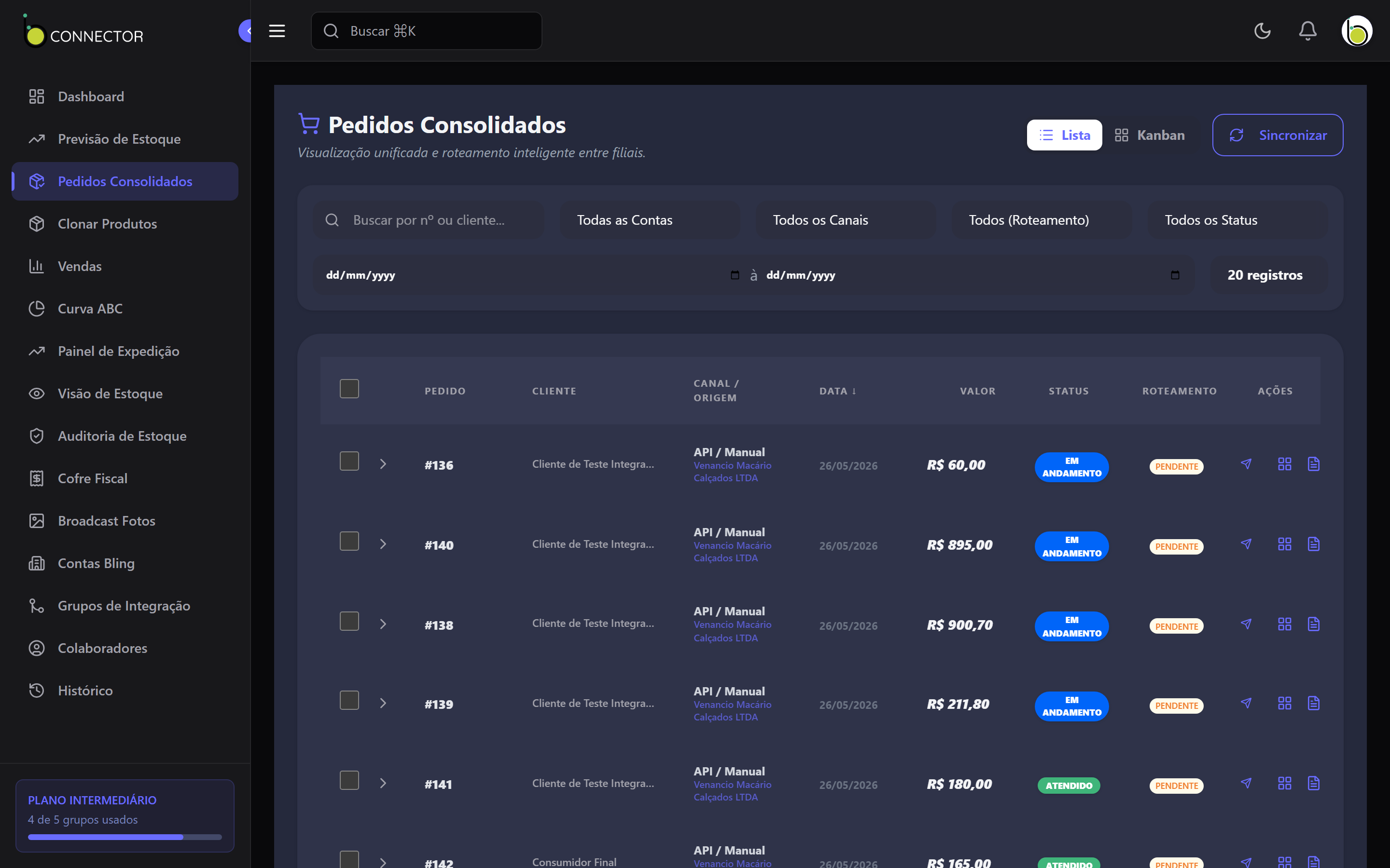 Pedidos Consolidados
